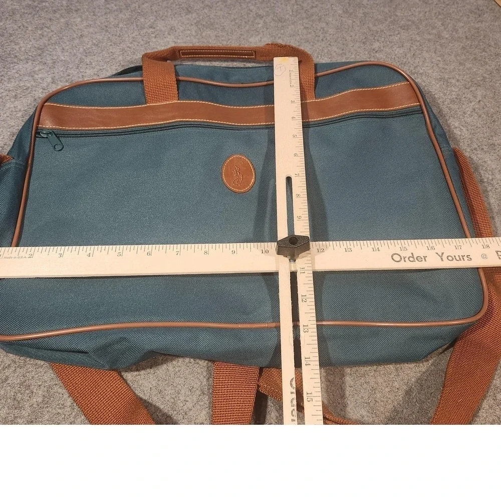 Vintage Polo Ralph Lauren Green Canvas Messenger Bag Weekender Travel Duffle 90s